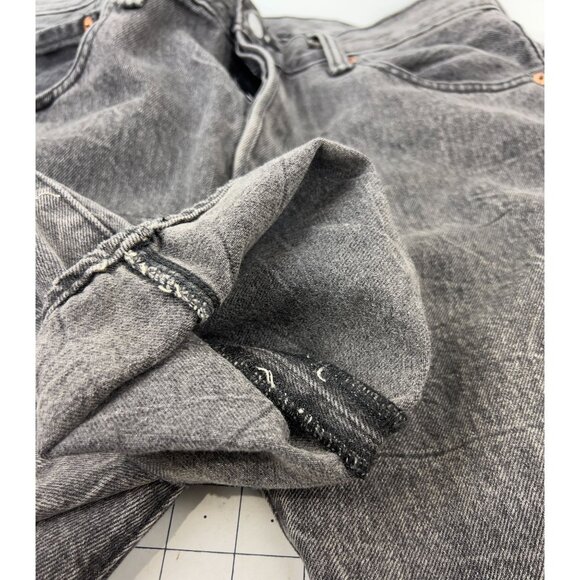 Levi's 501 Button Fly Jeans Black Denim  Acid Wash 33x32 (34x31 measured) Men's - Picture 4 of 15